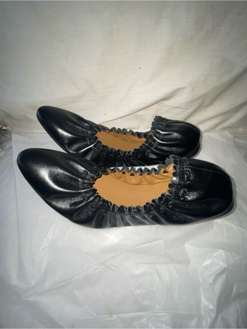 See by Chloe  Black Ruched Ballet Flats size 39.5